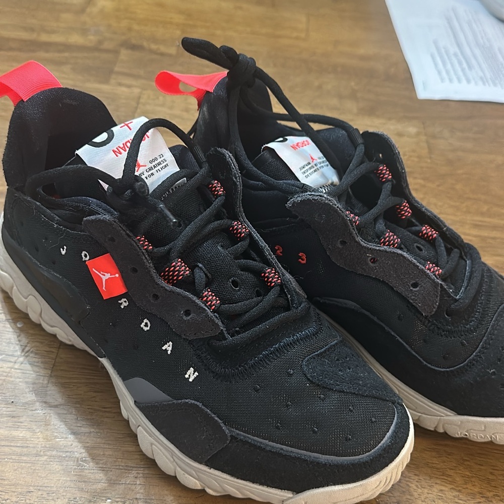 Nike Jordan Black and Red Athletic Shoes